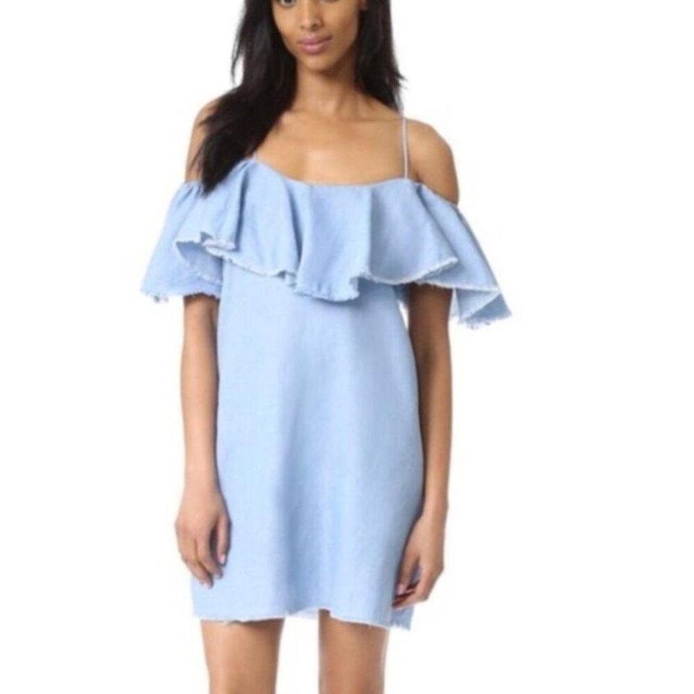 Gorgeous Free People Blue Spaghetti Strap Flutter Top Dress Large